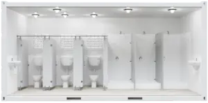 הדמיית מבנה מקלחות ושירותים לאתר בנייה ומתחם עובדים זרים | באדיבות החברה